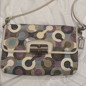 Coach RARE Purple Kristin Graphic Op Art Crossbody